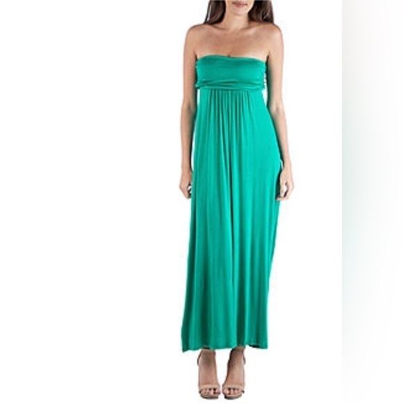 NWOT 24seven Strapless Empire Waist Maxi Dress Size XL - Picture 1 of 7
